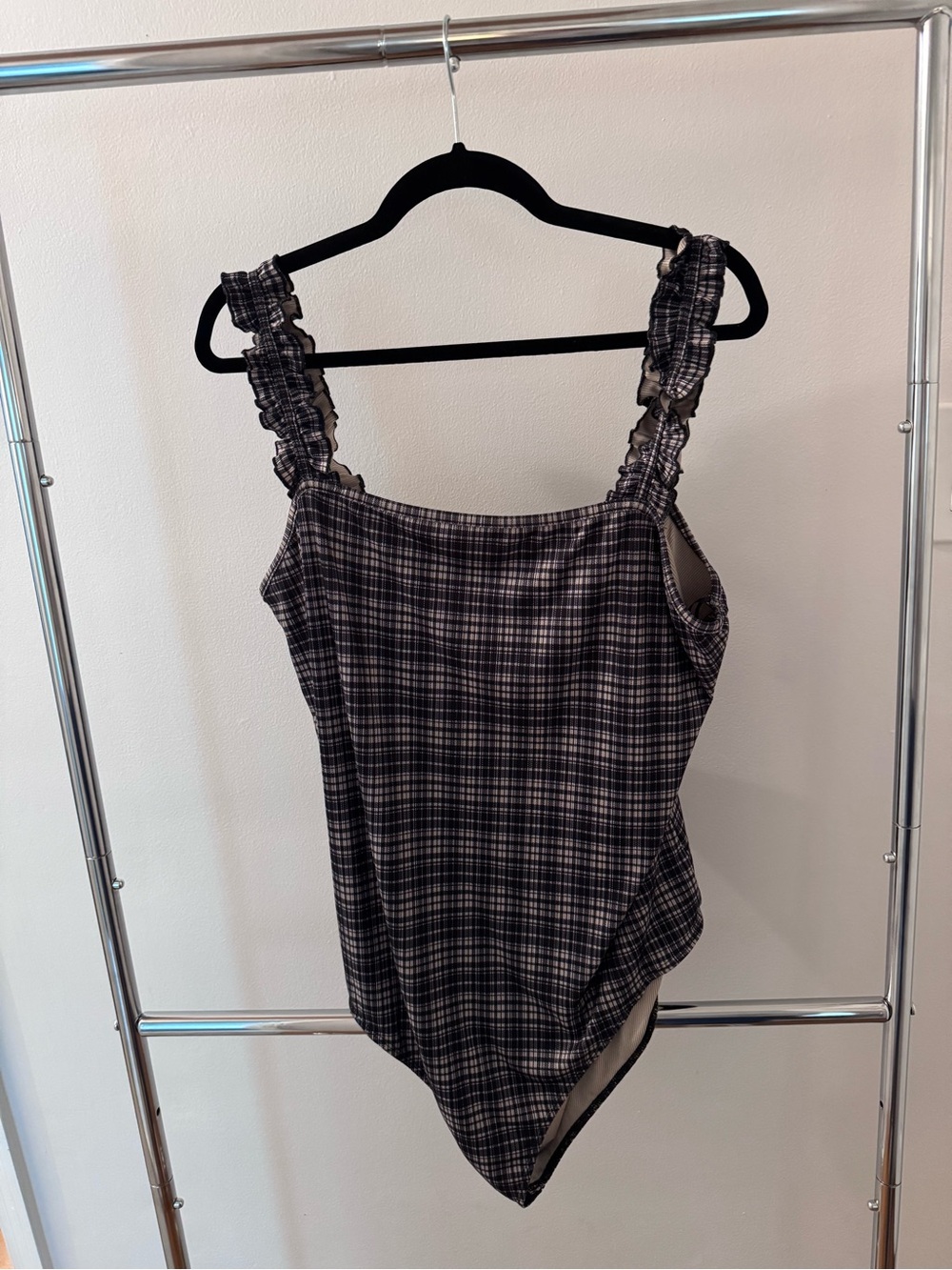Plaid Ruffled Bodysuit